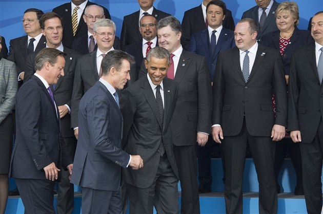 Setkání státník na summitu NATO 2014 ve Walesu.