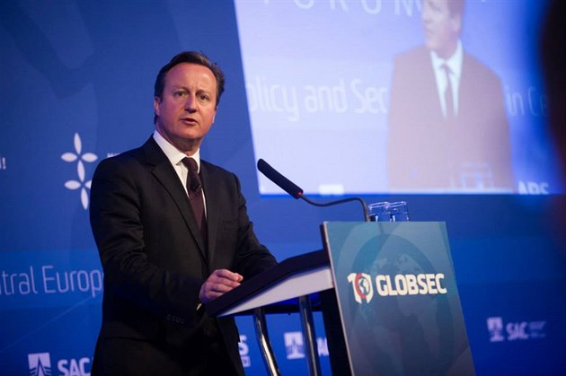 Britský premiér David Cameron na bratislavské konferenci Globsec. Ilustraní foto. 