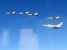 Rusk letouny MiG-31 nad Baltem 24. ervence 2015 v doprovodu britskch...