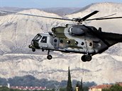 Vrtulnk Mi-171 eskch vzdunch sil na cvien Trident Juncture ve panlsku