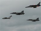 Spolen prlet MiG-15, JAS-39 Gripen a L-159 Alca