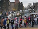 Model letounu Spitfire na hlavn td v Ostrav-Porub