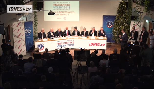 Debata prezidentských kandidát na téma bezpenosti a obrany v IC NATO...