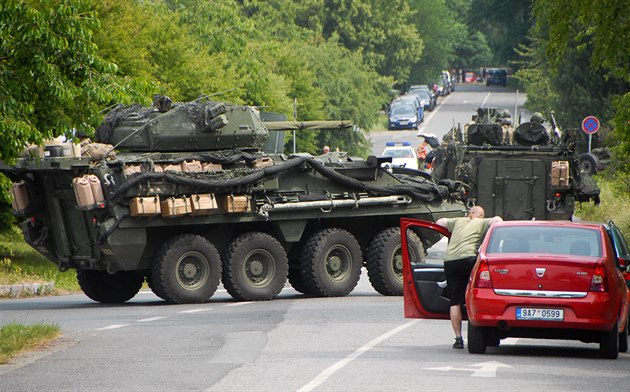 Konvoj americké armády ve Staré Boleslavi