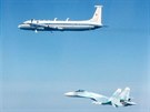 Rusk letouny Il-22 a Su-27 zachycen britskmi sthai nad Baltem 14. kvtna...