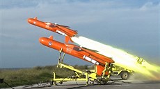 Raketové terče „Mirach“ simulující nepřátelské střely během cvičení...