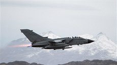Letoun Tornado italských vzdušných sil na cvičení Trident Juncture v Norsku