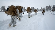 Americká námořní pěchota na cvičení Cold Response v Norsku