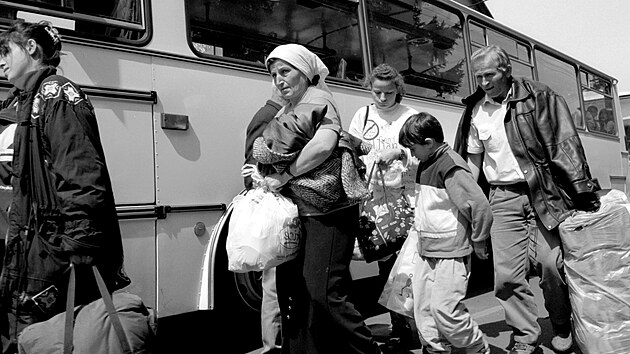 Kosovští uprchlíci v Bruntále v roce 1999
