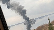 Sestřelený ruský vrtulník na Ukrajině (24. února 2022)