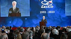Prezident Petr Pavel bhem slavnostní ceremonie k 30. výroí vzniku eské...