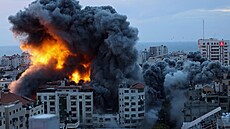 Izraelský úder v pásmu Gazy na pozice militant Hamásu. (9. íjna 2023)