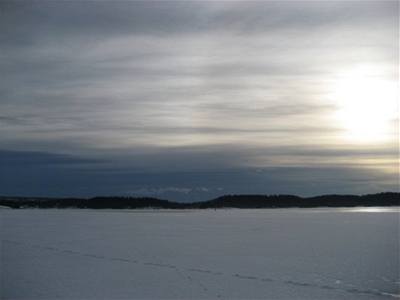 Norsko - zimn obloha nad fjordem 2