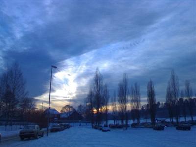 Norsko - zimn obloha nad Bekkestuou