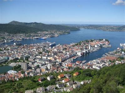 Norsko - Bergen - celkov pohled na star msto