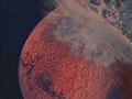 Simulace sráky Marsu s velkým tlesem.