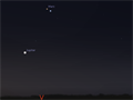 Mars v blízkosti hvzdy Regulus 25. 9. 2015