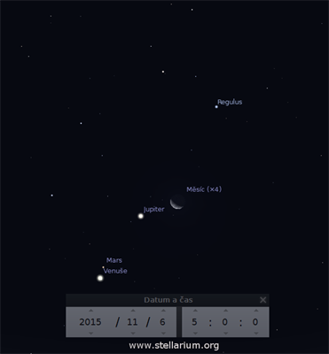 Msc v blzkosti Venue, Marsu a Jupiteru 6. 11. 2015