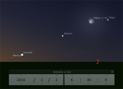 Planety na rann obloze 2. 2. 2016
