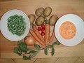 Základní suroviny k polévce - kdy nejsou erstvé fazolky, poslouí mraené...