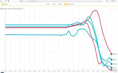 Vvoj porodnosti - arabsk zem