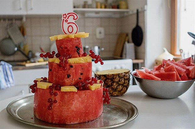 Melounový dort k estým narozeninám