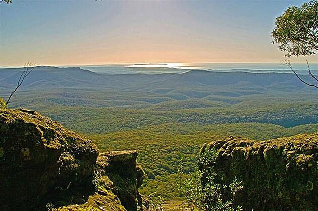 Výhledy z hory Pidgeon House. Národní park Budawangs, Austrálie