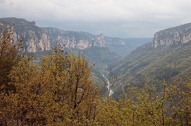 Pohled do údolí eky Tarn. Dovolená ve Francouzském stedohoí.