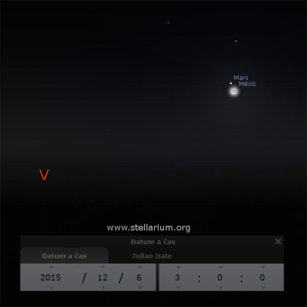 Msíc v blízkosti Marsu 6. 12. 2015