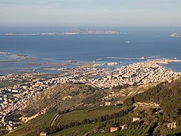 Cesta na Siclii. Erice - vyhldka na jihozpad z Erice