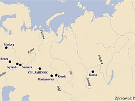 eljabinsk incident - mapa