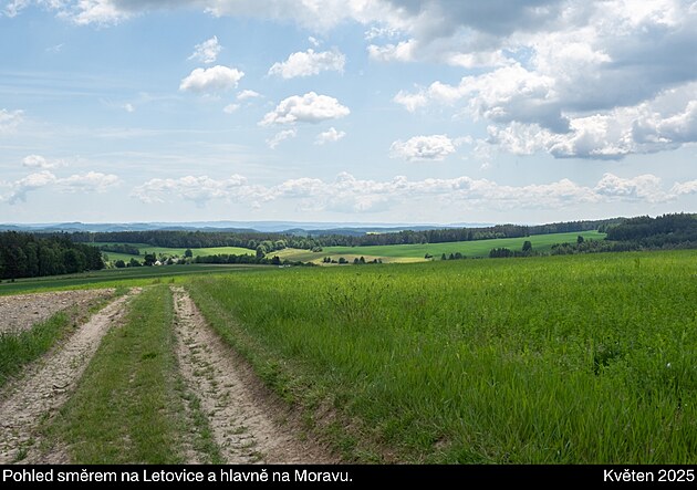 Směr Letovice. Cesta „Vokolo Moravy“, květen 2025.
