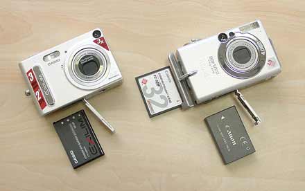 Digitln fotoaparty Canon IXUS 400 a Casio Exilim EX-Z3 s vnitsnostmi