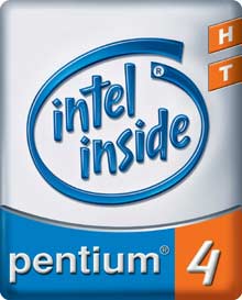 Logo procesoru Intel Pentium 4 s technologi Hyper-Threadingem