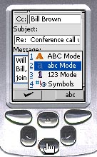 Mobiln telefon podle GSM asociace - Pop-up menu