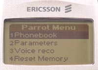 HF sada Parrot CK3000-displej mobilu T39
