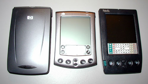 Srovnn HP Jornada 548, Palm m500, Palm IIIc