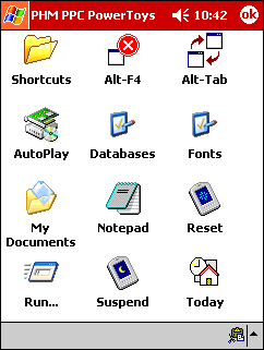 Nhled aplikace PHM Pocket PC PowerToys 0.17