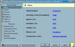 ICQ 2001b - monosti zabezpeen