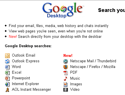 Google Desktop Search 