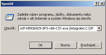 Integrace SP3 do Windows XP