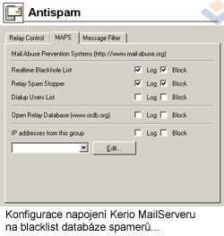 Keri MailSever - nastaven antispamu
