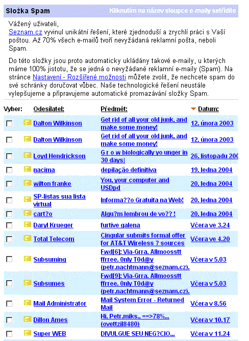 Seznam.cz (sloka Spam)