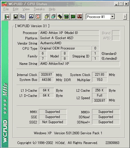 Athlon XP - 3328.97 MHz