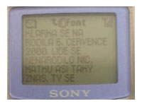 Sony CMD-Z5 - displej SMS