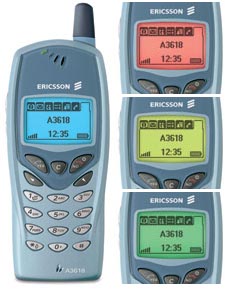 Ericsson A3618 - vechny barvy displeje