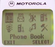 Motorola T191 displej menu