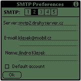 Nastaven SMTP
