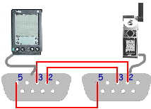 Schma redukce mezi GPS45 a PalmPilotem