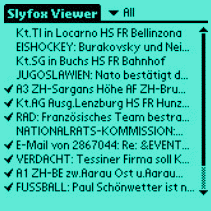 Slyfox Viewer, dol zprvy